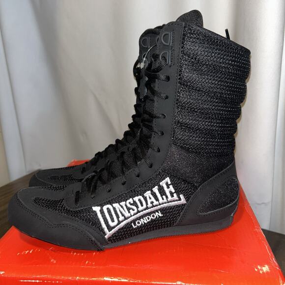 Lonsdale Contender High Black Boxing Cutting Boots Men's Size 8US 7UK EU41 NWT - Picture 2 of 12